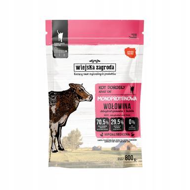 WIEJSKA ZAGRODA Sucha Karma 800g Monoproteinowa Wołowina 800g dla Kota