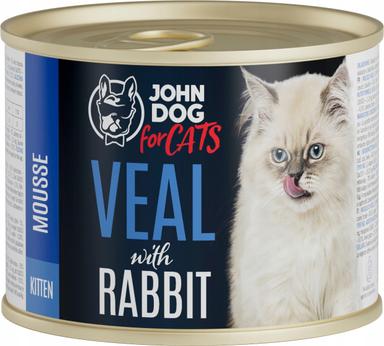John Dog for Cats karma mokra cielęcina i królik dla kociąt 200g