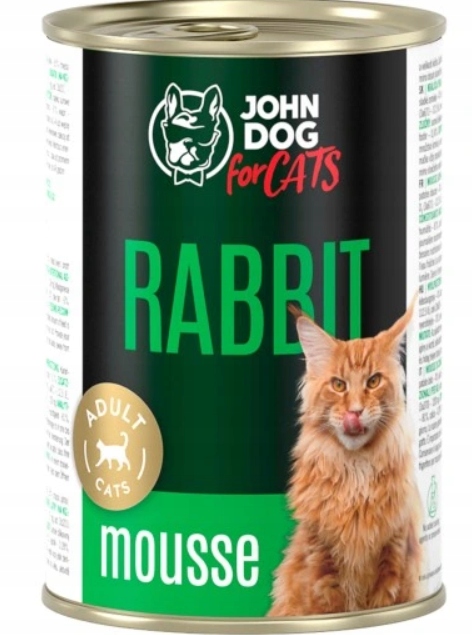 John Dog for Cats karma mokra królik mus 400g