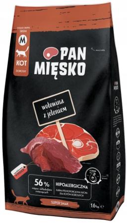 Pan Mięsko karma sucha dla kota Wołowina z jeleniem M 1,6kg
