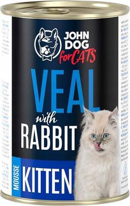 John Dog for Cats dla kociąt mokra karma Mus Cielęcina i Królik 400g