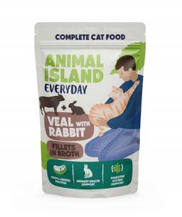 Animal Island dla Kota Saszetki 4 pak, 2xCielęcina/Królik &amp; 2xIndyk/Tuńczyk