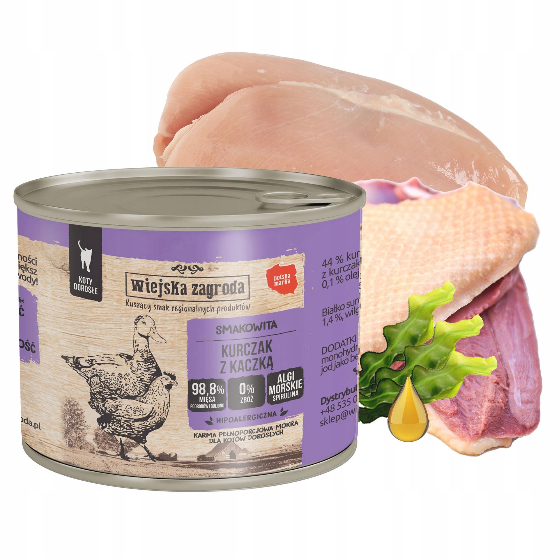 Wiejska Zagroda Karma mokra dla kota Kurczak z kaczką 200g