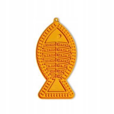 MATA DO LIZANIA DLA PSA SILIKONOWA ŻÓŁTA SPOWALNIAJĄCA JEDZENIE RYBA