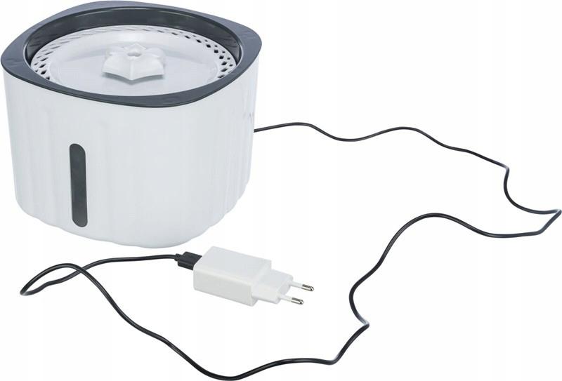 Flower, poidło automatyczne, dla kota, biało/szare, plastik, 2 l