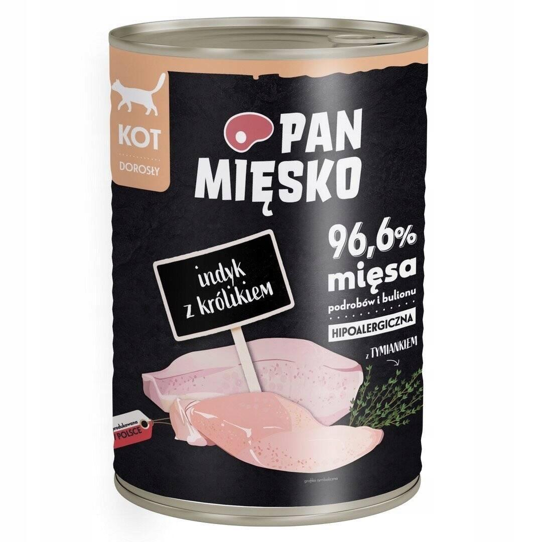 Pan Mięsko karma mokra dla kota Indyk z królikiem 400g