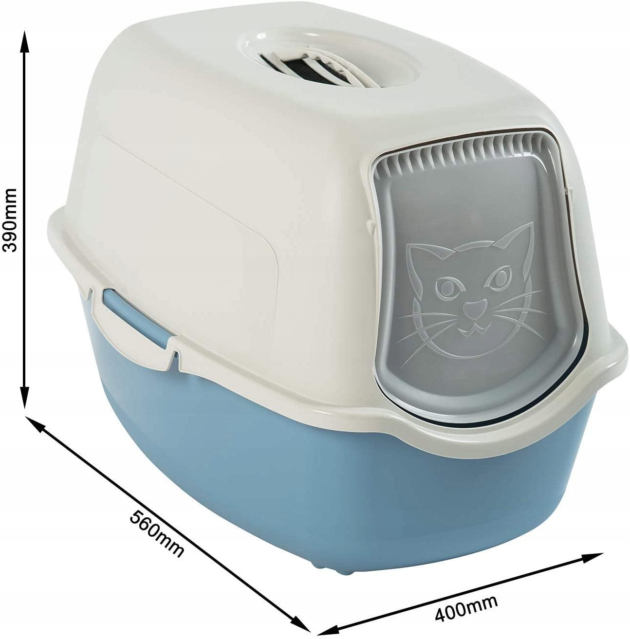 Rotho kuweta zamknięta 56 cm x 40 cm x 39 cm niebiesko/piaskowy