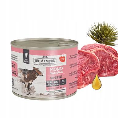 WIEJSKA ZAGRODA MONO Karma kota Wołowina 200g
