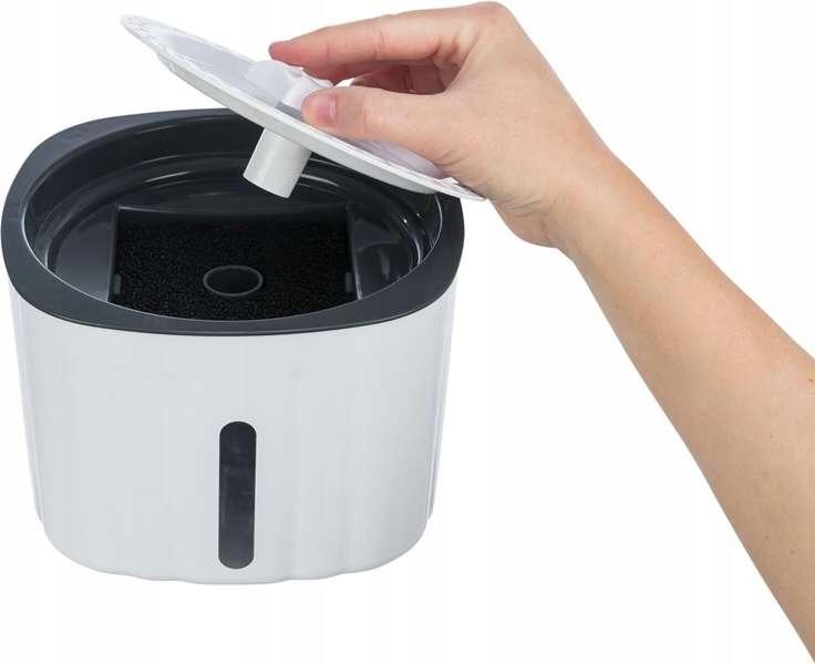 Flower, poidło automatyczne, dla kota, biało/szare, plastik, 2 l