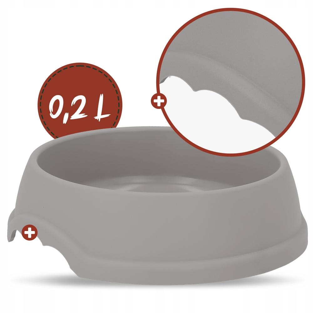 Miska plastikowa XXS 0,2L szara