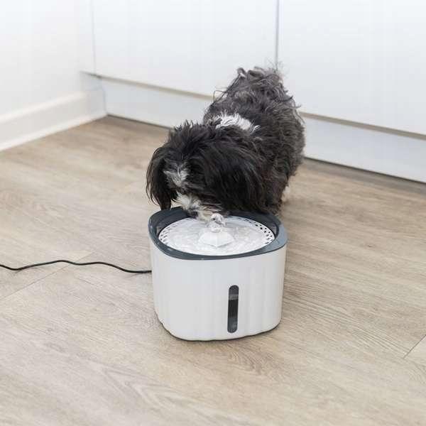 Flower, poidło automatyczne, dla kota, biało/szare, plastik, 2 l