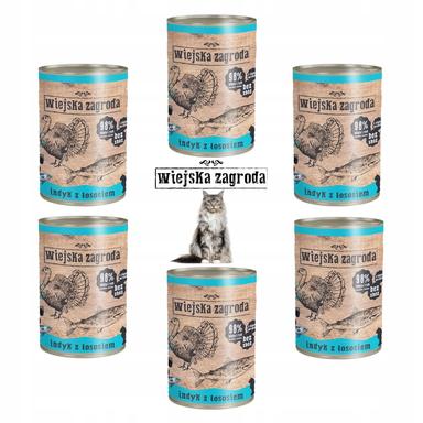 Karma dla kota indyk łosoś 400g Wiejska Zagroda