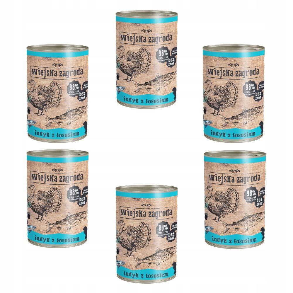 Karma dla kota indyk łosoś 400g Wiejska Zagroda