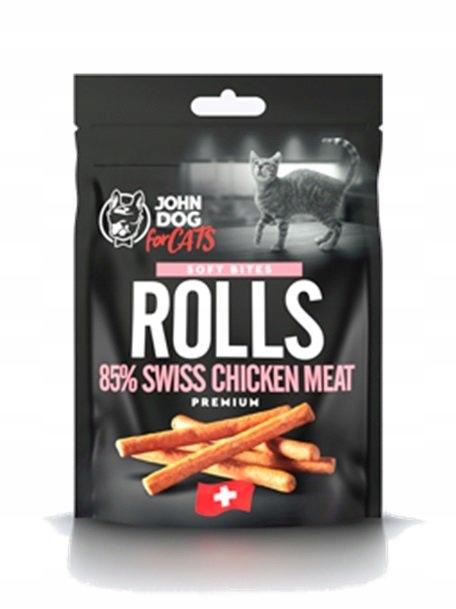 Smakołyk dla kota John Dog for Cats rurki z kurczaka szwajcarskiego 50 g