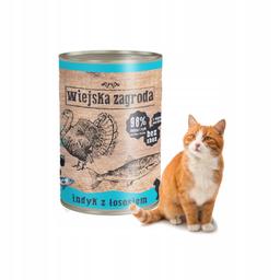 Karma dla kota indyk łosoś 400g Wiejska Zagroda