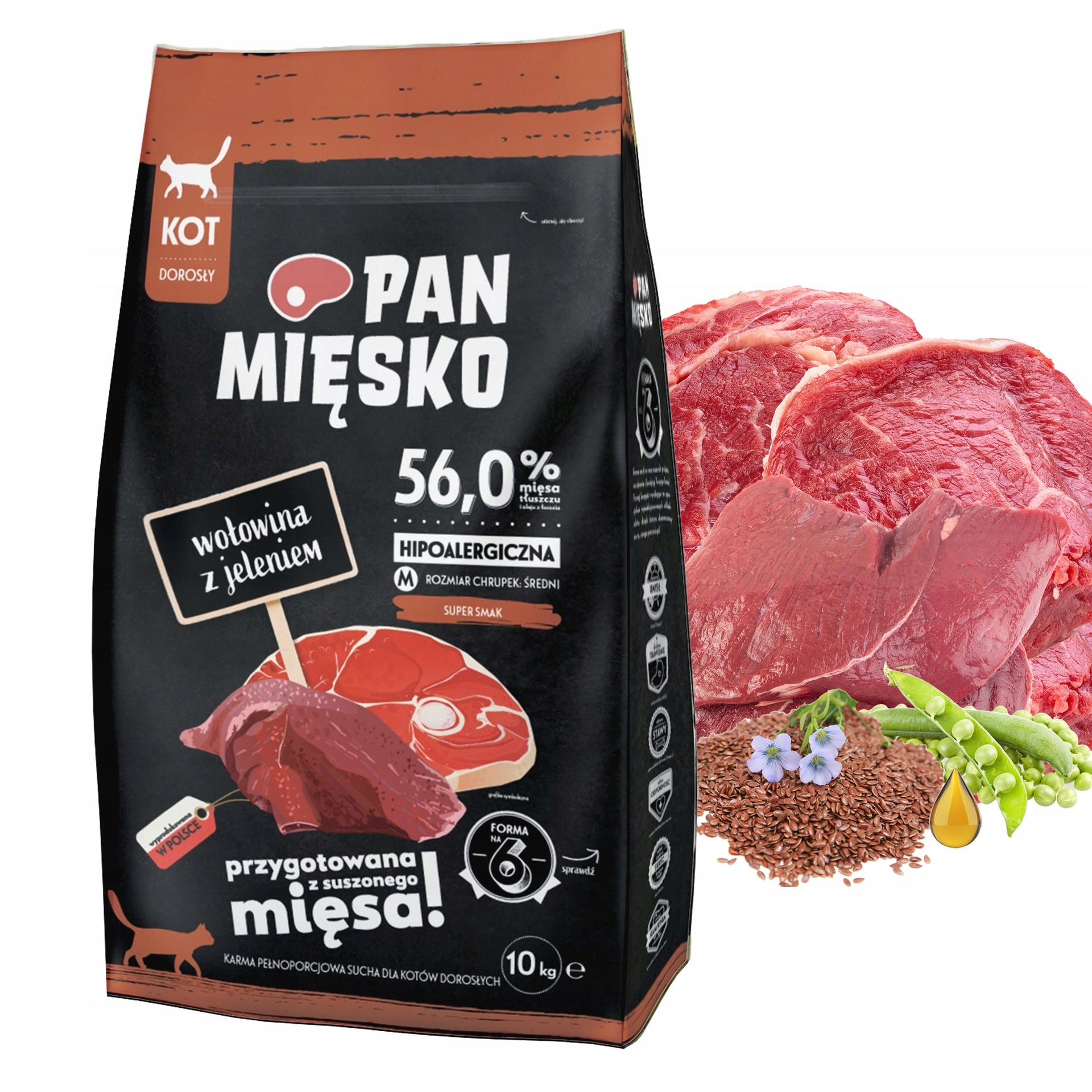 Pan Mięsko karma sucha dla kota Wołowina z jeleniem M 10kg