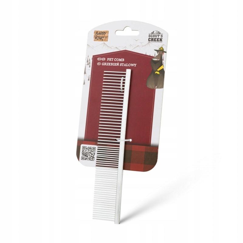 Grzebień stalowy szary 2,9 x 17 cm