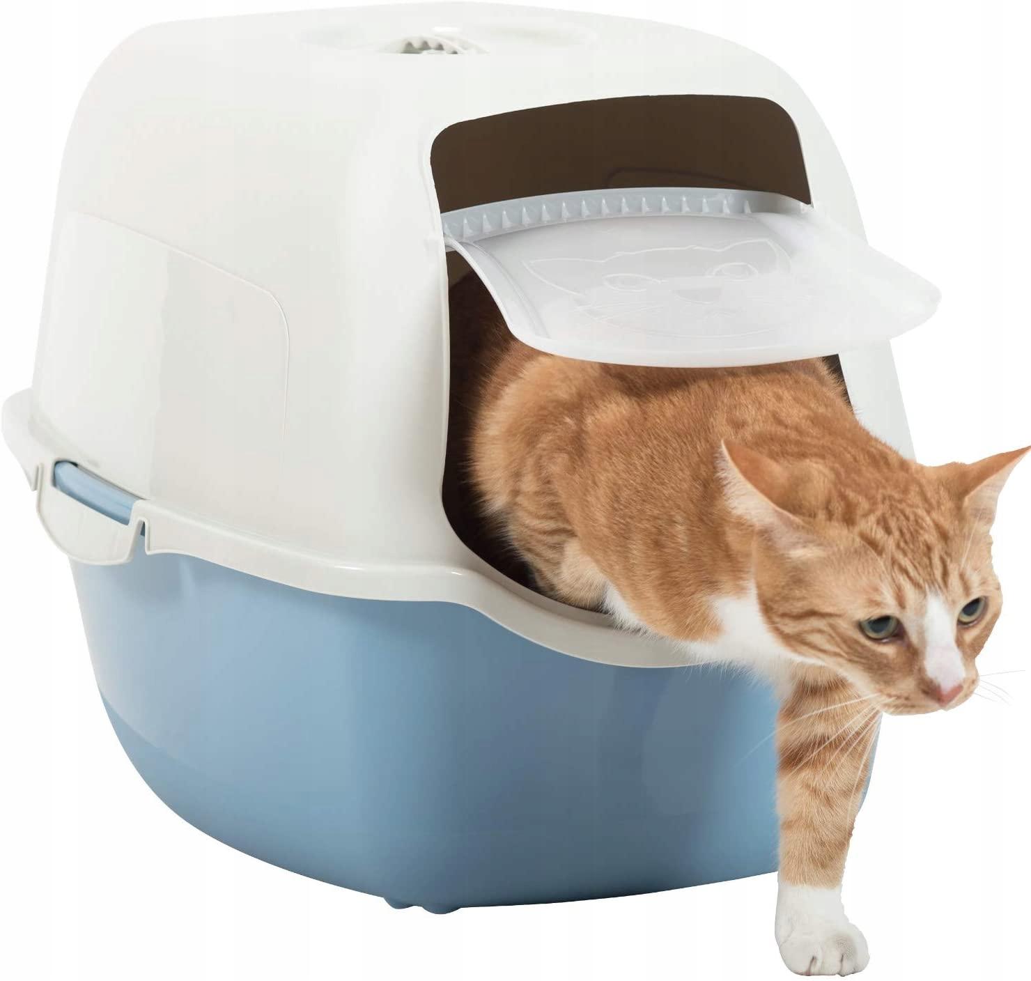 Rotho kuweta zamknięta 56 cm x 40 cm x 39 cm niebiesko/piaskowy