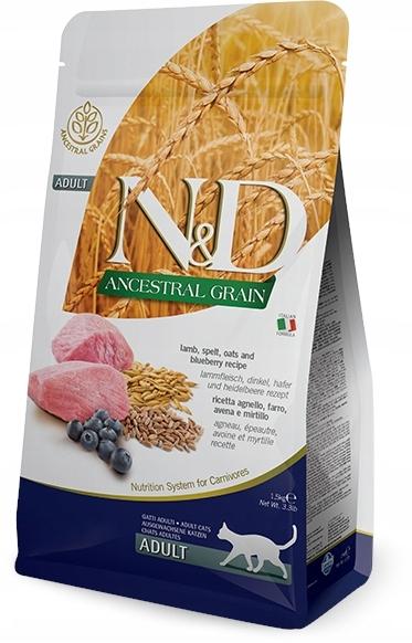 N&amp;D ANCESTRAL GRAIN CAT LAMB, SPELT, OATS AND BLUEBERRY ADULT 300G