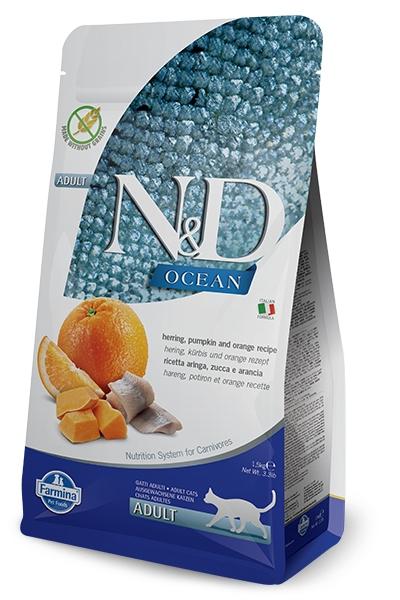 N&amp;D OCEAN CAT HERRING, PUMPKIN &amp; ORANGE ADULT 300 GR