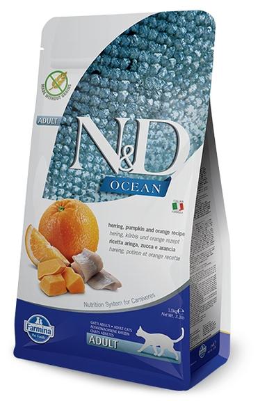 N&amp;D OCEAN CAT HERRING, PUMPKIN &amp; ORANGE ADULT 300 GR