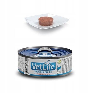 VET LIFE NATURAL DIET CAT HYPOALLERGENIC PORK &amp; POTATO 85GR