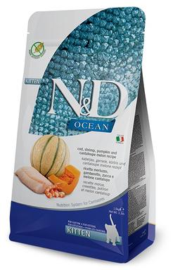 N&amp;D OCEAN CAT COD, SHRIMP, PUMPKIN &amp; CANTALOUPE MELON KITTEN 1,5 KG