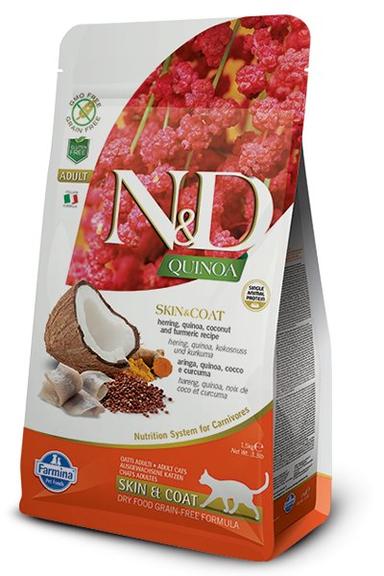 N&amp;D CAT QUINOA SKIN &amp; COAT HERRING, COCONUT ADULT GR.300