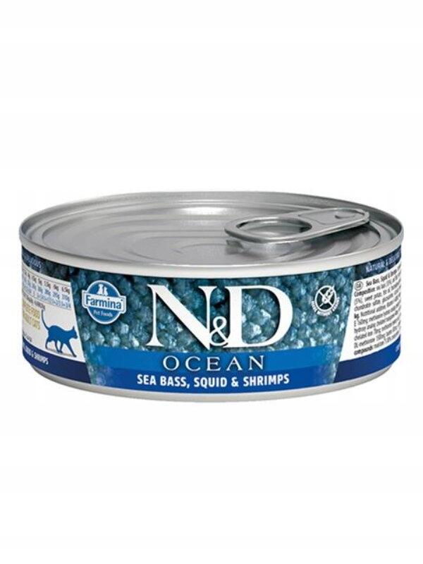 N&amp;D CAT OCEAN TUNA, SQUID &amp; SHRIMP 70 GR