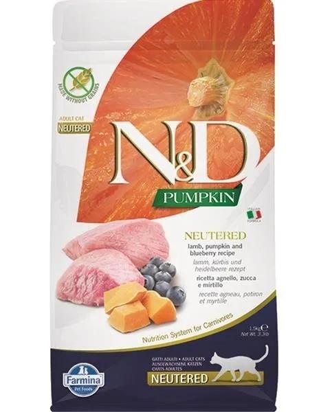 N&amp;D PUMPKIN CAT LAMB &amp; BLUEBERRY NEUTERED ADULT 1,5 KG