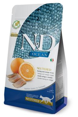 N&amp;D OCEAN CAT HERRING &amp; ORANGE NEUTERED ADULT 300 GR