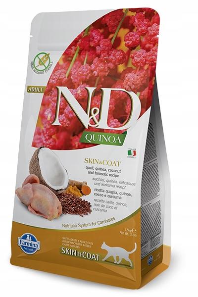 N&amp;D CAT QUINOA SKIN &amp; COAT QUAIL, COCONUT ADULT KG 1,5