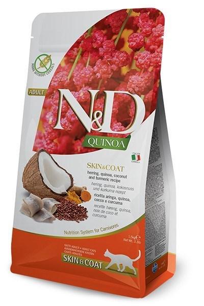 N&amp;D CAT QUINOA SKIN &amp; COAT HERRING, COCONUT ADULT KG 1,5