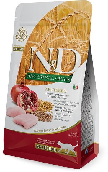N&amp;D ANCESTRAL GRAIN CAT NEUTERED- CHICKEN ADULT 300 GR