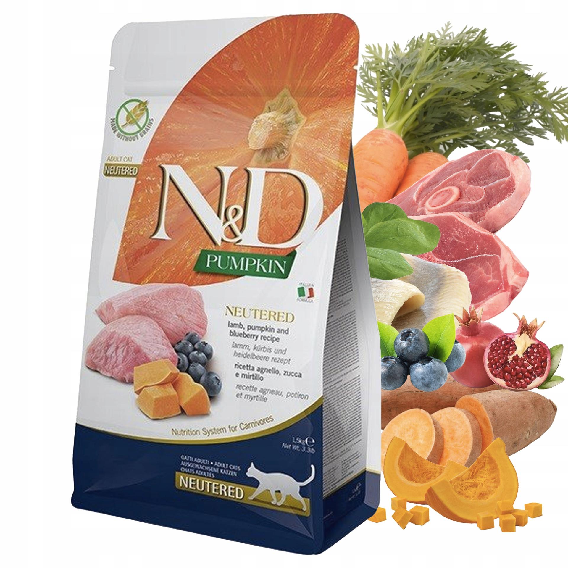 N&amp;D PUMPKIN CAT LAMB &amp; BLUEBERRY NEUTERED ADULT 1,5 KG