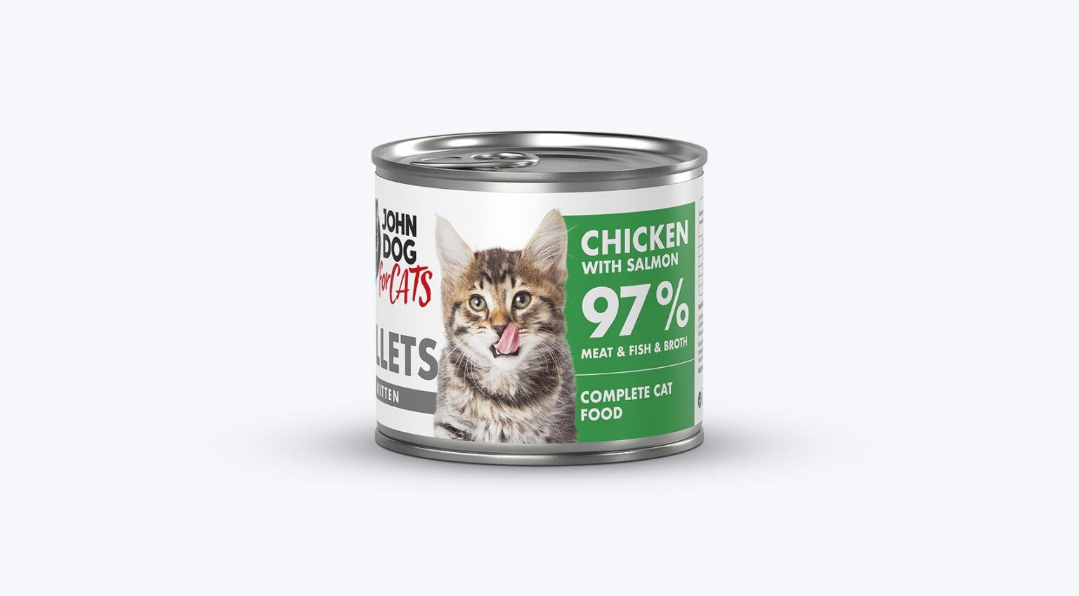 Karma mokra dla kociąt John Dog for Cats Filety Kurczak z łososiem  140g