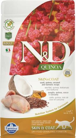 N&amp;D CAT QUINOA SKIN &amp; COAT QUAIL, COCONUT ADULT KG 1,5