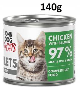Karma mokra dla kociąt John Dog for Cats Filety Kurczak z łososiem  140g