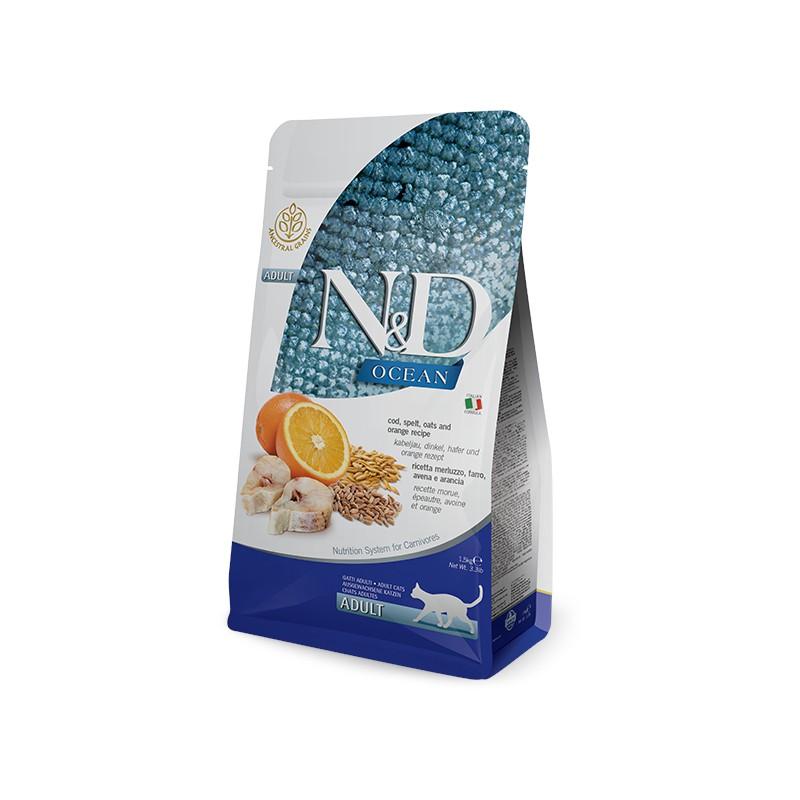 N&amp;D OCEAN CAT CODFISH, SPELT, OATS AND ORANGE ADULT 1,5 KG