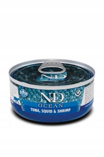 N&amp;D CAT OCEAN TUNA, SQUID &amp; SHRIMP 70 GR