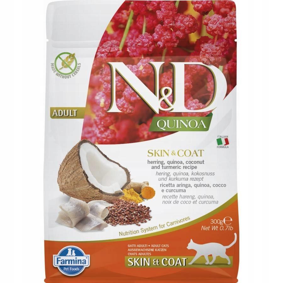 N&amp;D CAT QUINOA SKIN &amp; COAT HERRING, COCONUT ADULT GR.300