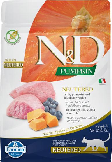 N&amp;D PUMPKIN CAT LAMB &amp; BLUEBERRY NEUTERED ADULT 300 GR