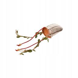 Zabawka dla kota, Iniana poduszka ze sznurkami, 22x6cm