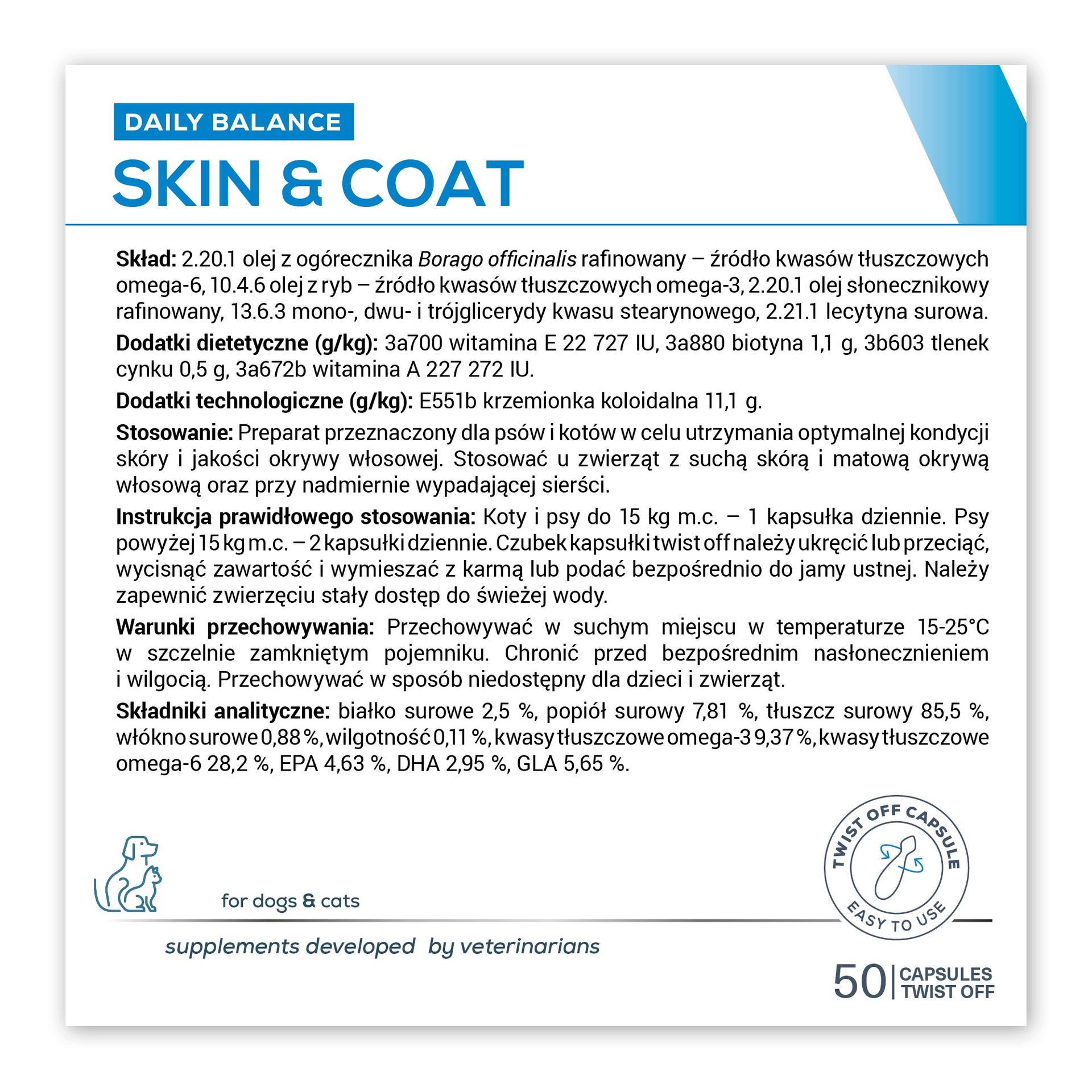 Vet Expert Skin&amp;coat (50 kaps. Toff)