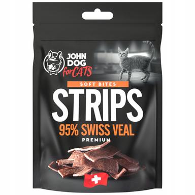 John Dog Soft Bites Strips Przysmak cielęcina szwajcarska 95% dla kota 45g John Dog Soft Bites Strips Przysmak cielęcina szwajcarska 95% dla kota 45g