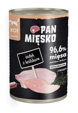 Pan Mięsko karma mokra dla kota Indyk z królikiem 400g Pan Mięsko karma mokra dla kota Indyk z królikiem 400g