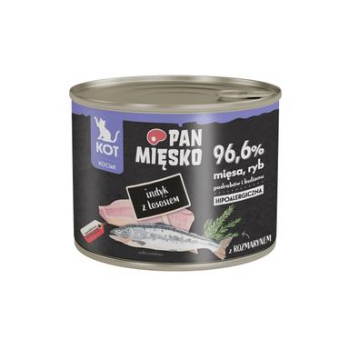 Pan Mięsko mokra karma dla KOCIĄT Indyk z łososiem 200g Pan Mięsko mokra karma dla KOCIĄT Indyk z łososiem 200g
