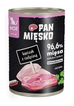 Pan Mięsko mokra karma dla KOCIĄT Kurczak z cielęciną 400g Pan Mięsko mokra karma dla KOCIĄT Kurczak z cielęciną 400g