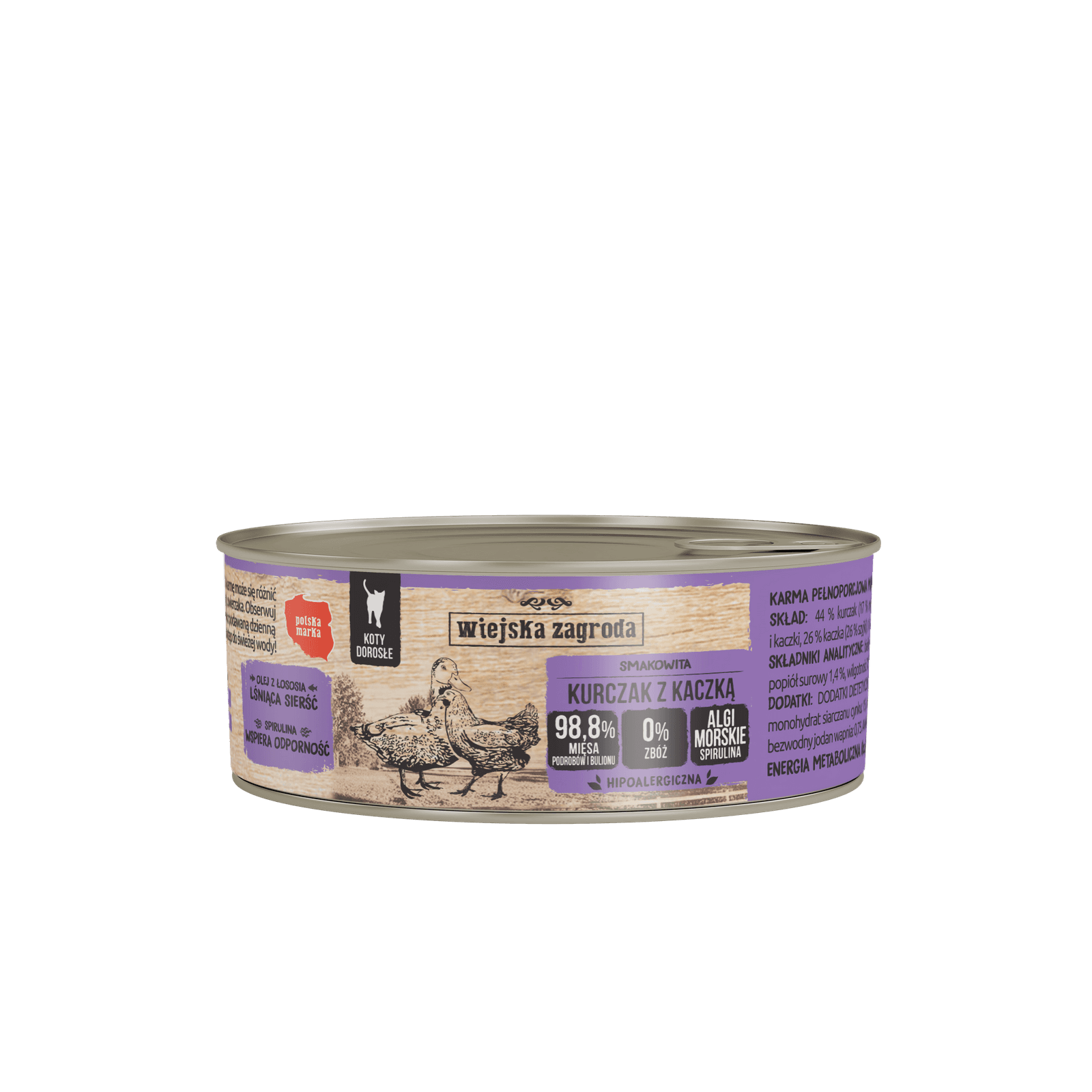Wiejska Zagroda Karma mokra dla kota Kurczak z kaczką 85g Wiejska Zagroda Karma mokra dla kota Kurczak z kaczką 85g