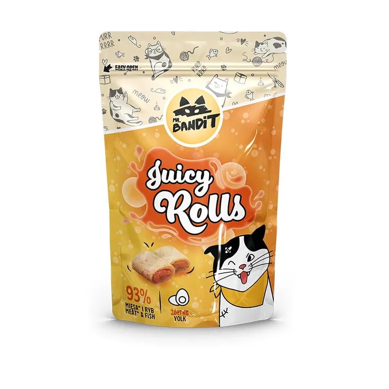 Przysmaki dla kota mięsne smakołyki z żółtkiem Mr. Bandit Juicy Rolls 40g Przysmaki dla kota mięsne smakołyki z żółtkiem Mr. Bandit Juicy Rolls 40g